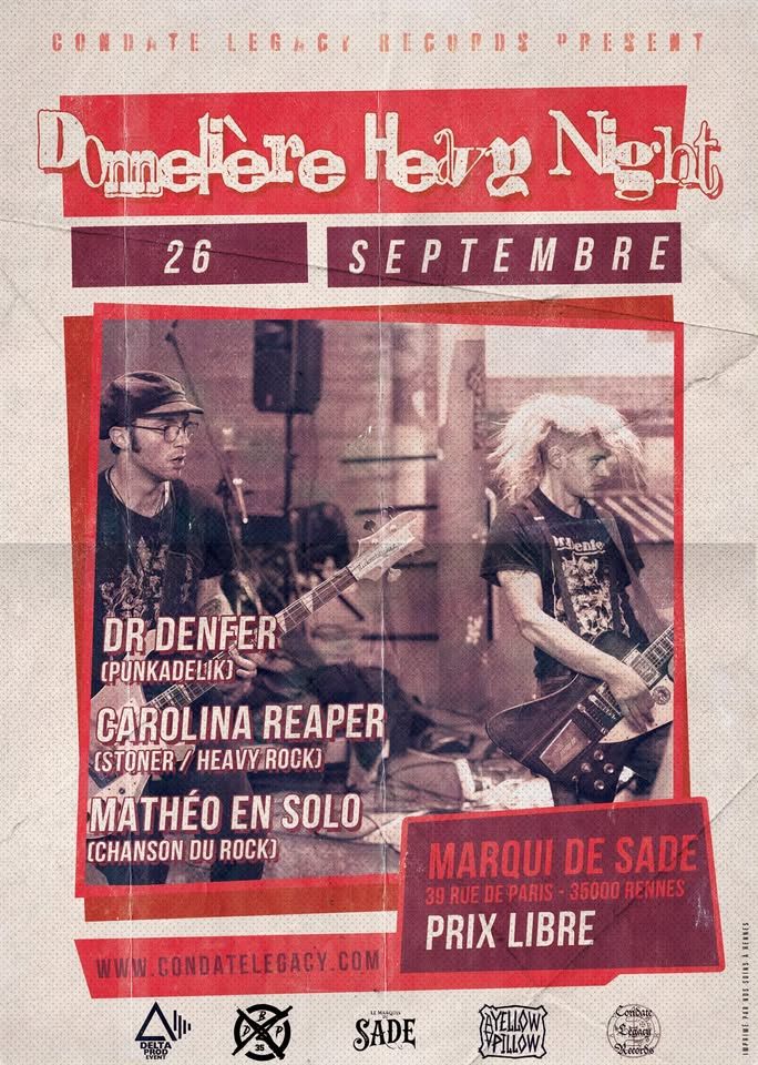 Affiche de Donnelière Heavy Night au Marquis De Sade à Rennes (35)
