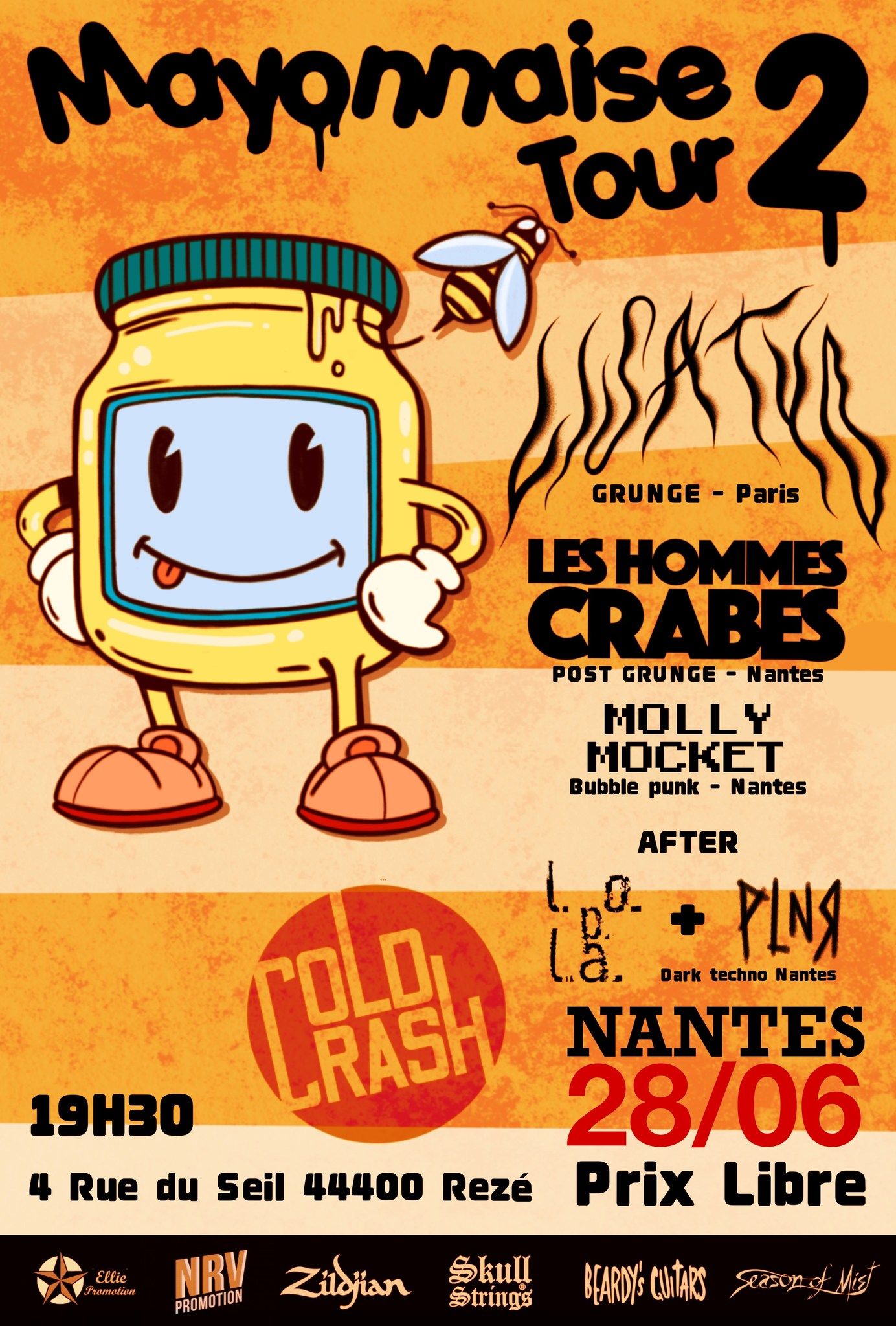 Affiche de Les Hommes Crabes / LisaTyd / Molly Mocket en concert Rezé (44)