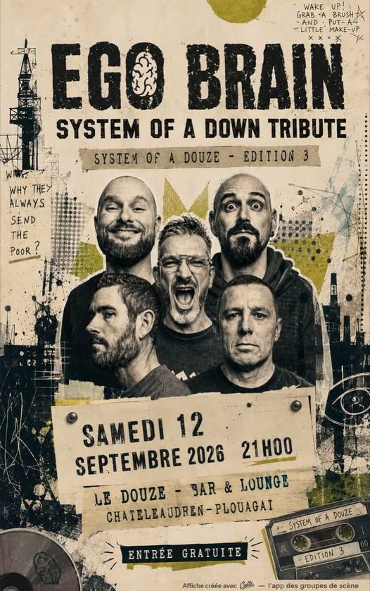 Affiche de Ego Brain (tribute System Of A Down) en concert à Châtelaudren-Plouagat (22)