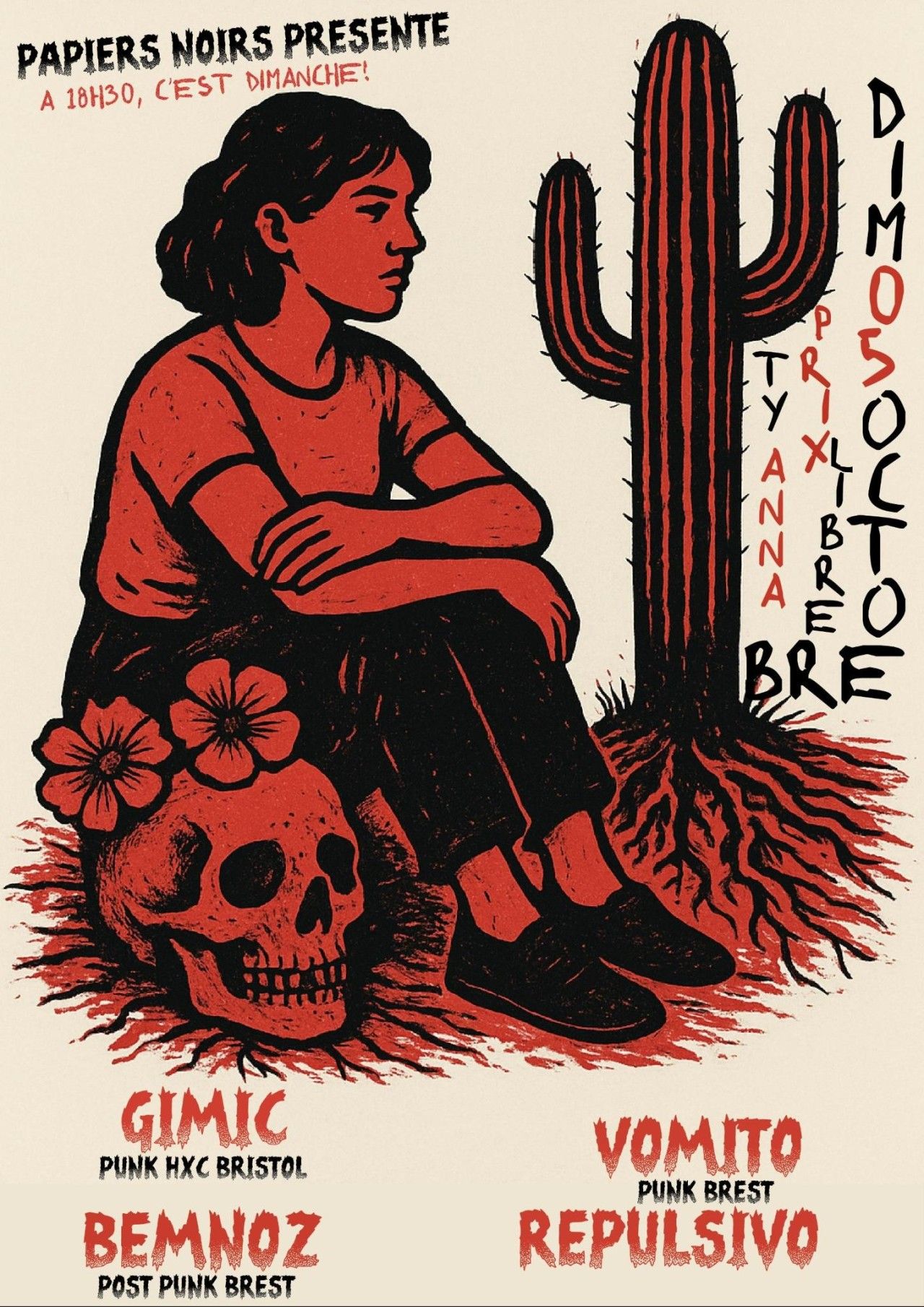 Affiche de Concert Punk/Post Punk/HxC à Rennes (35)