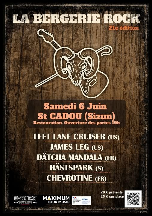 Affiche de Bergerie Rock (Left Lane Cruiser / James Leg / Hästspark...) à Saint Cadou (29)