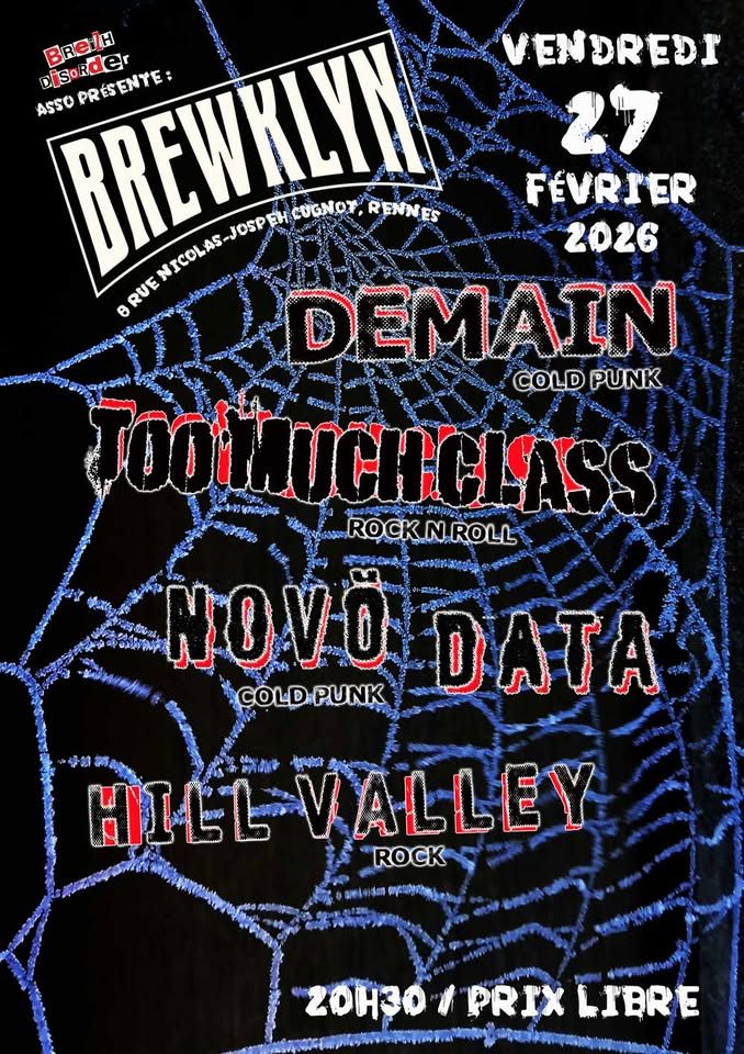 Affiche de Concerts avec 4 groupes Post-Punk/Rock n' roll à Rennes (35)