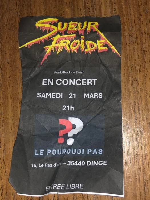 Affiche de Sueur Froide (Punk Rock) en concert à Dinge (35)