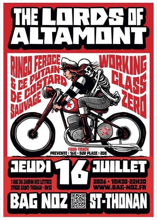 Affiche de The Lords Of Altamont / Working Class Zero / Ringo Féroce en concert à St Thonan (29)