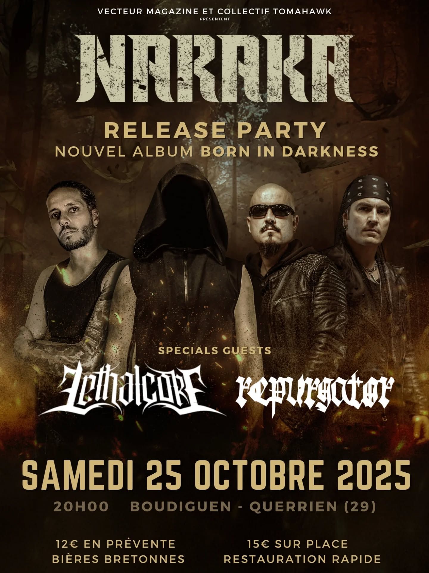 Affiche de Soirée Metal : Naraka / Lethalcore / Repurgator