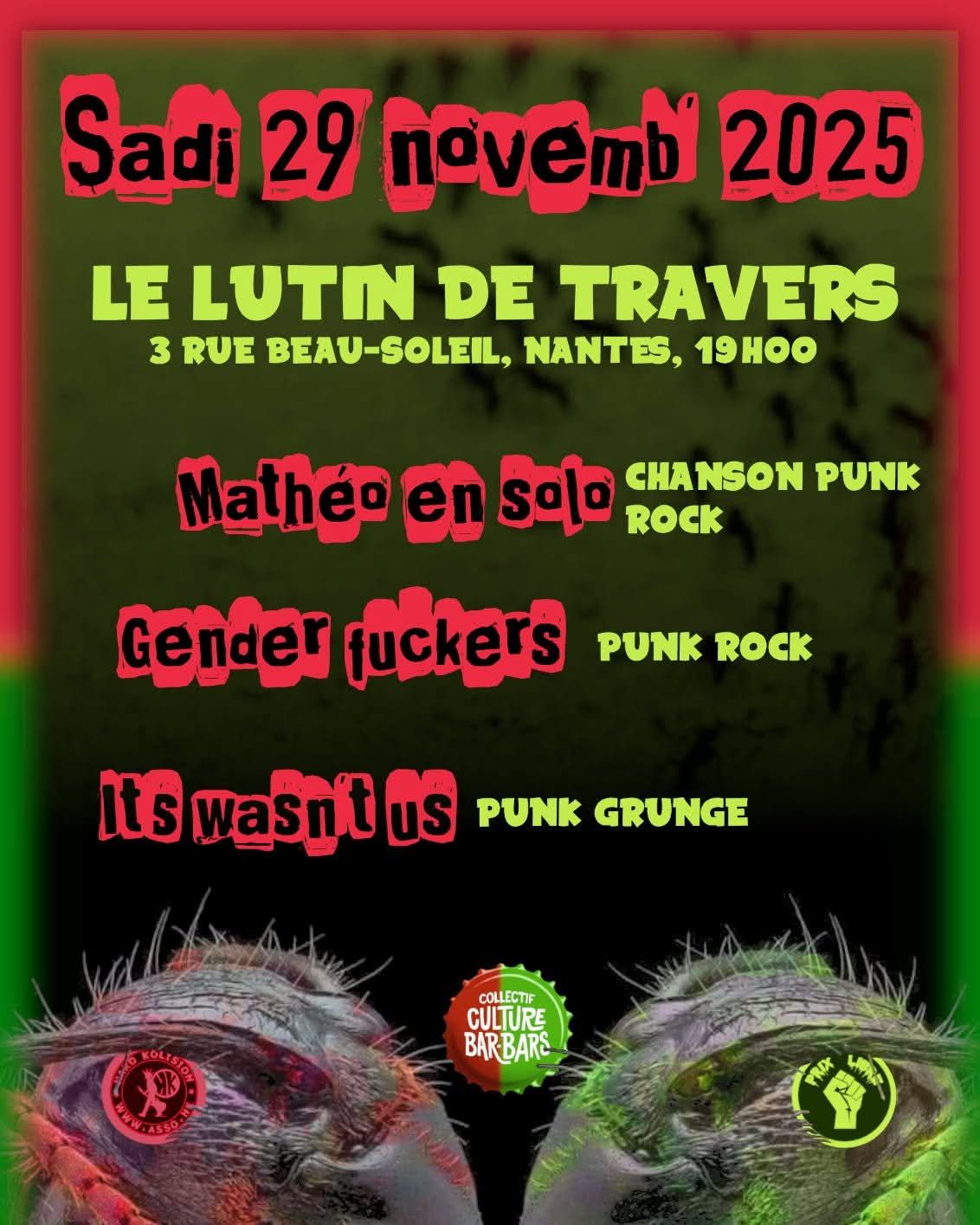 Affiche de Soirée Grunge / Punk à Nantes (44)