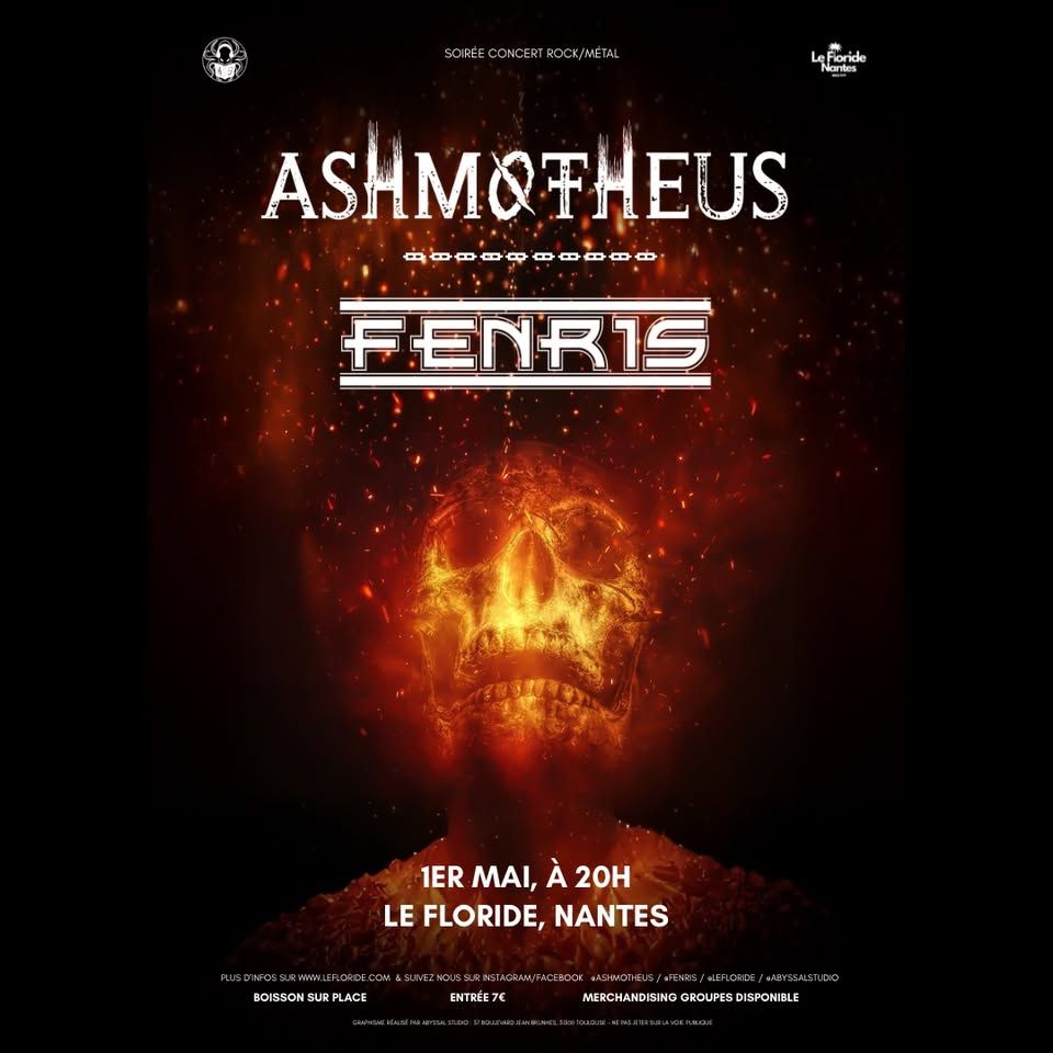 Affiche de Ashmotheus (Rock Alternatif) / Fenris (Heavy Rock) live à Nantes (44)