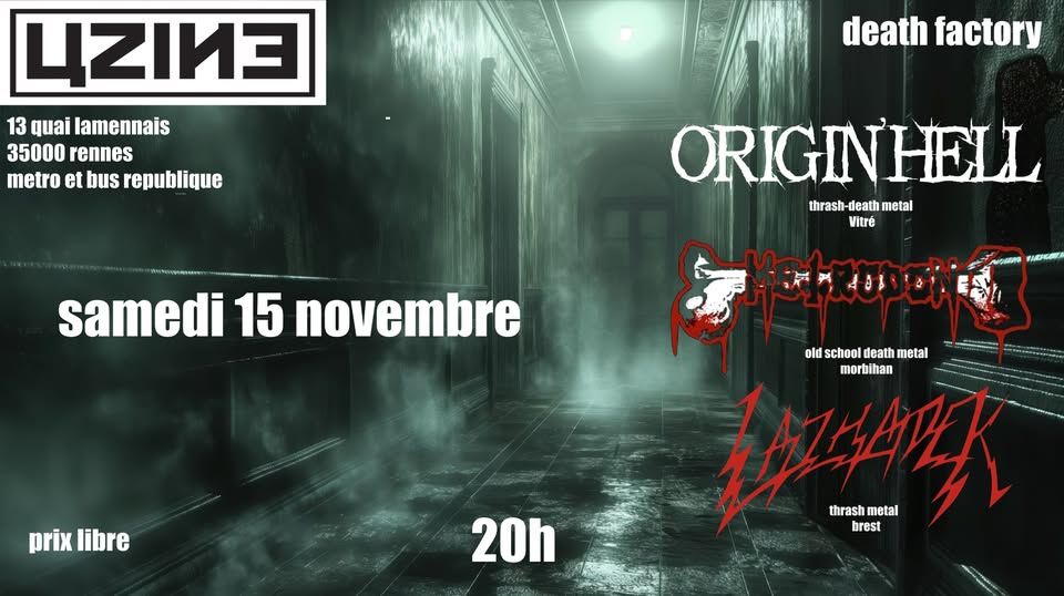 Affiche de Soirée Death/Thrash à l'Uzine (Rennes)