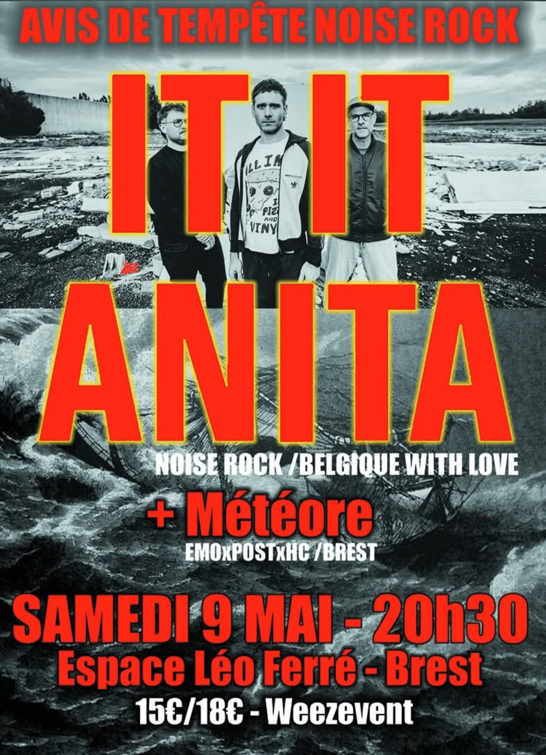 Affiche de It It Anita (Belgique) et Méteore (Brest) en concert à Brest (29)