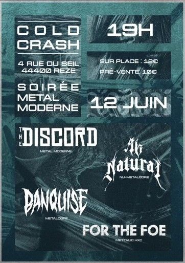 Affiche de Soirée Modern Metal avec 4 groupes à Rézé (44)