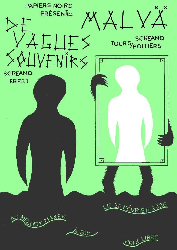 Affiche de Soirée Screamo avec De Vagues Souvenirs et Malvä à Rennes (35)