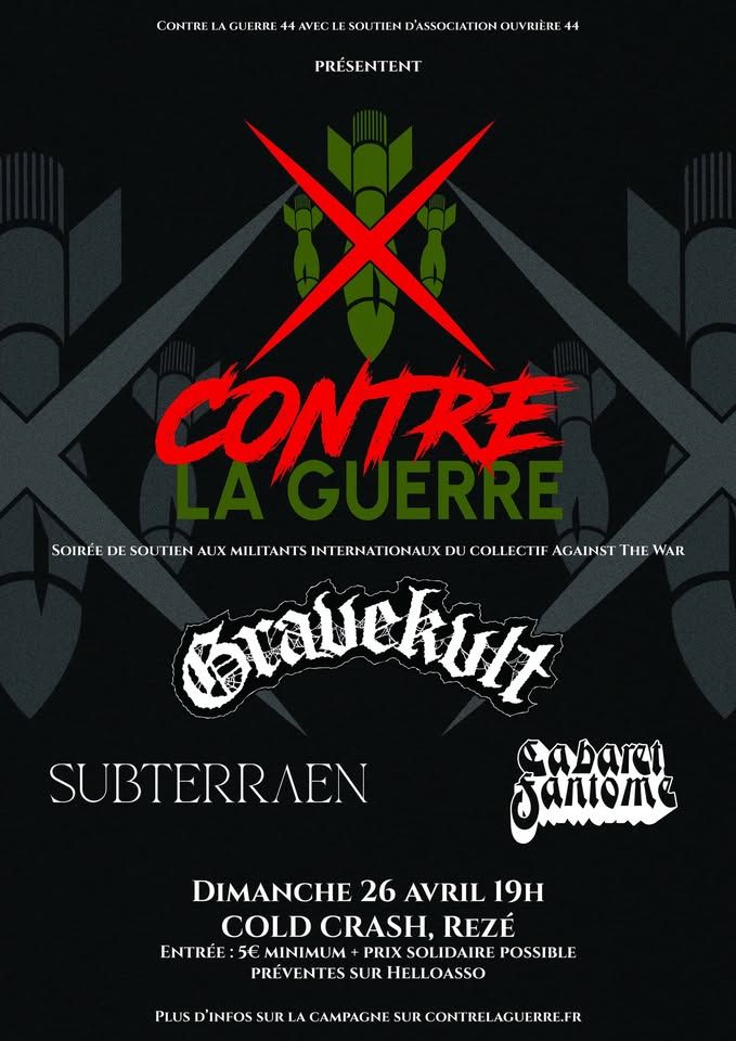 Affiche de Gravekvlt / Subterraen / Cabaret Fantôme en concert à Rennes (35)