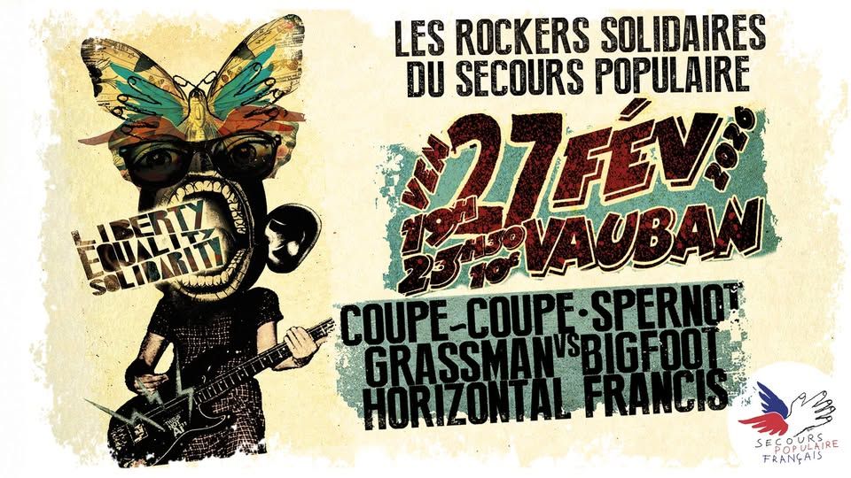 Affiche de Concert de Solidarité au Secours Populaire avec 4 groupes à Brest (29)