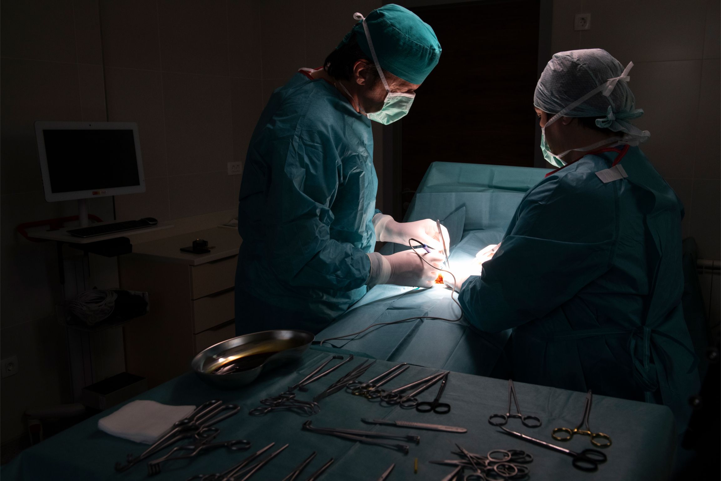 Surgical procedure being performed in the operating room