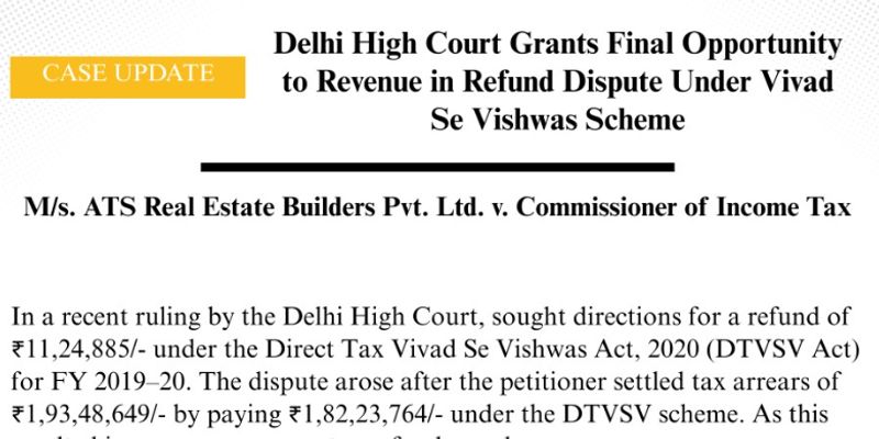 M/s. ATS Real Estate Builders Pvt. Ltd. v. Commissioner of Income Tax