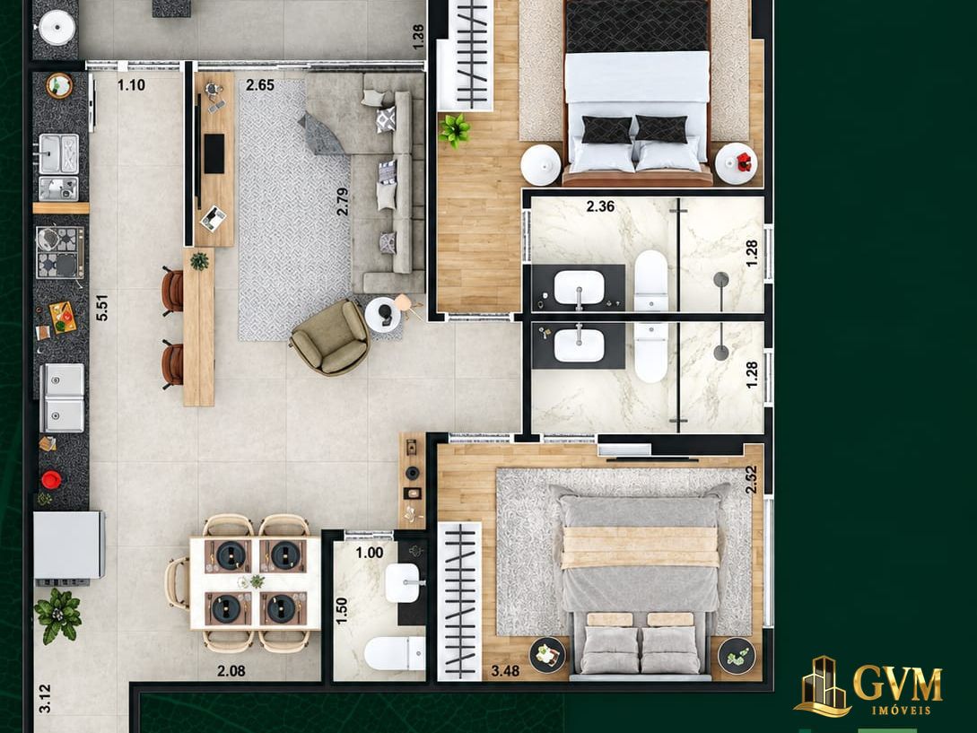Foto 7 do imóvel APARTAMENTO 2 SUÍTES - GUILHERMINA