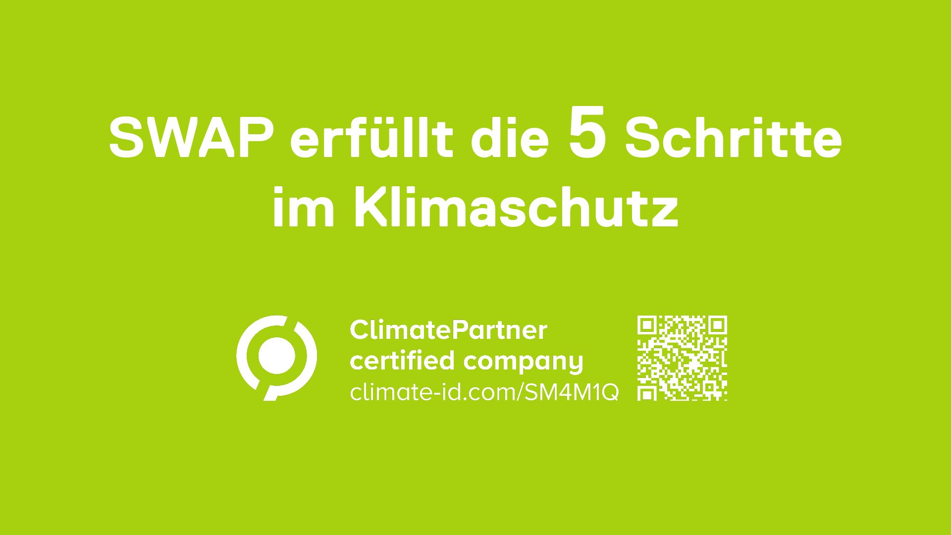 SWAP ist ClimatePartner-zertifiziert
