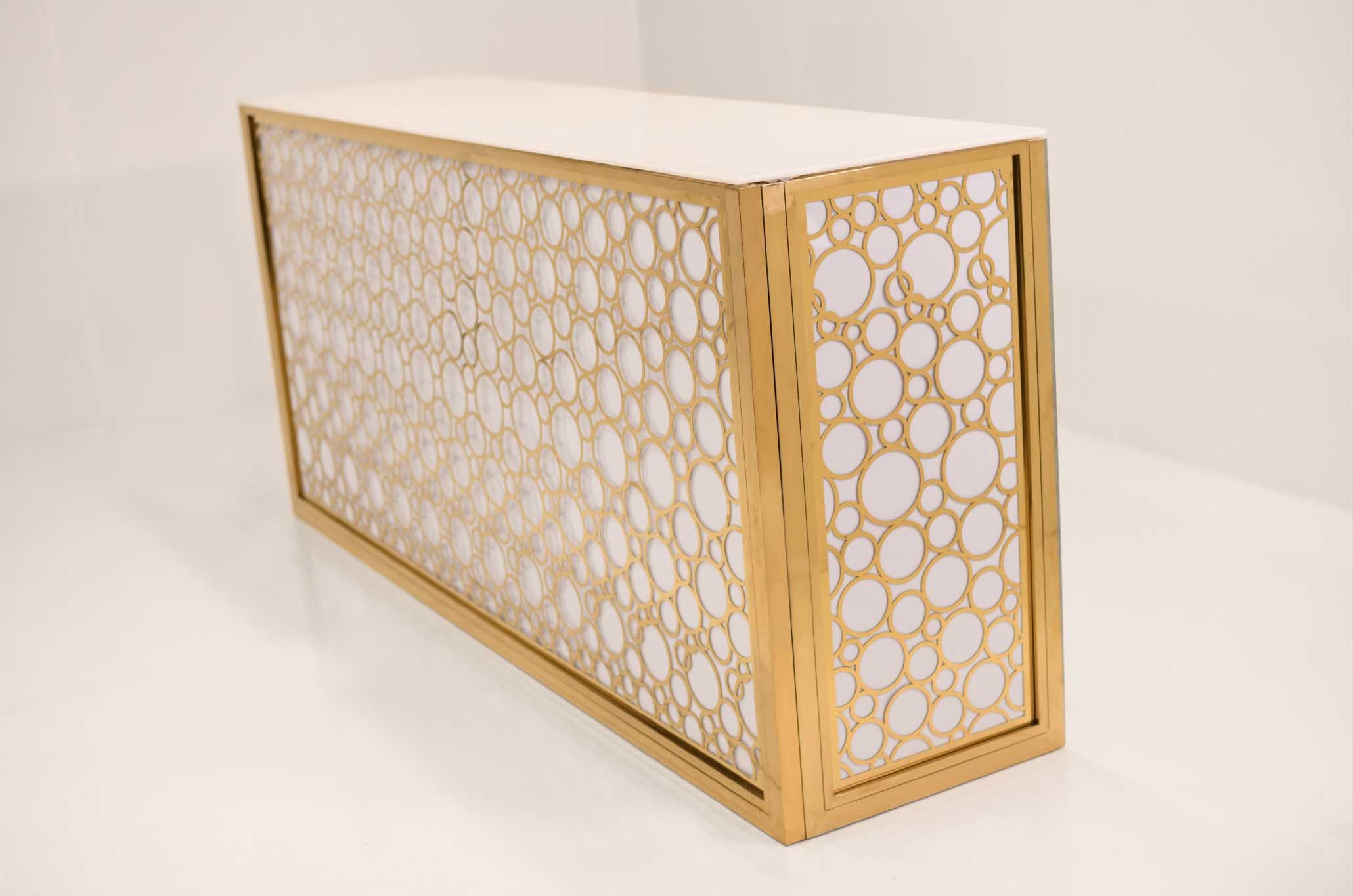 Gold and White Bubble 8' Bar B