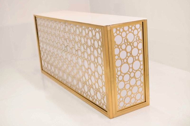 Gold and White Bubble 8' Bar B