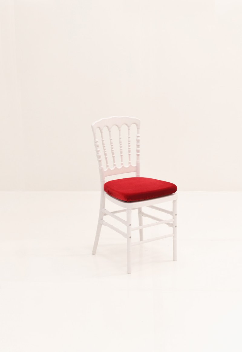 White Napolean Red Cushion