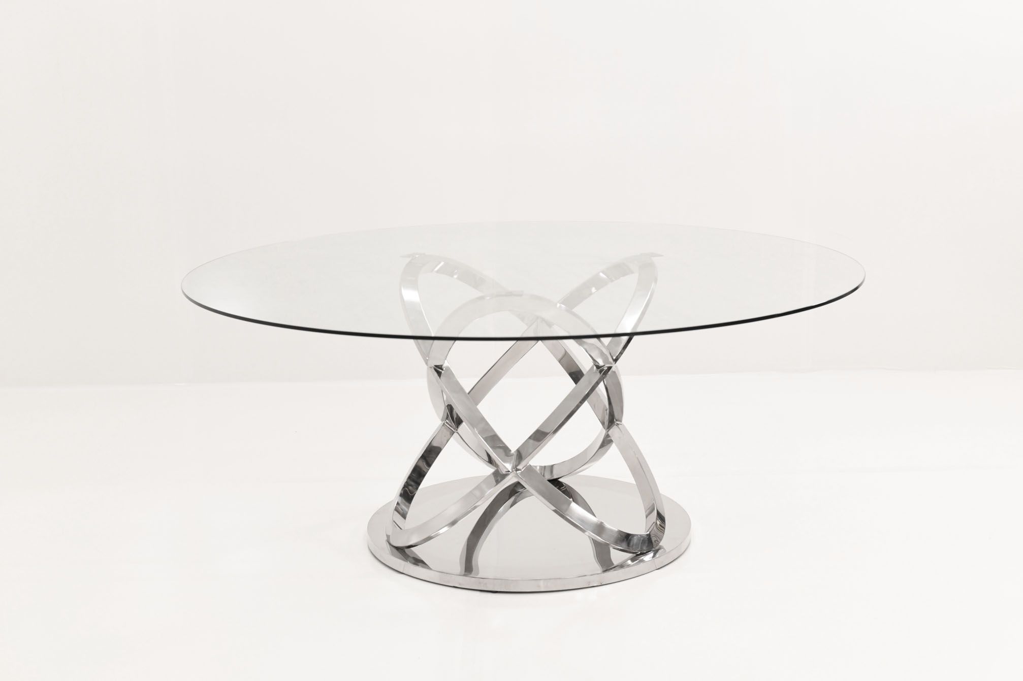 Chrome Swirl Clear Glass Top RT