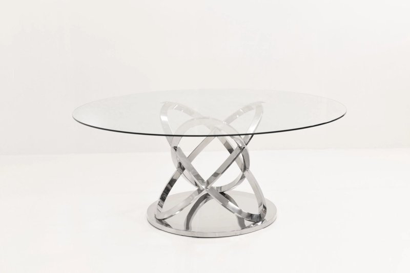 Chrome Swirl Clear Glass Top RT