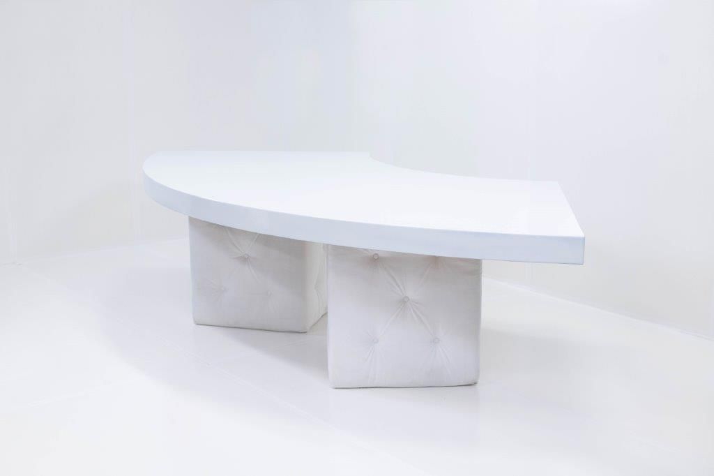 White High Gloss Serpentine Table