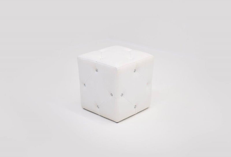 Small Square Ottoman (White) (1)