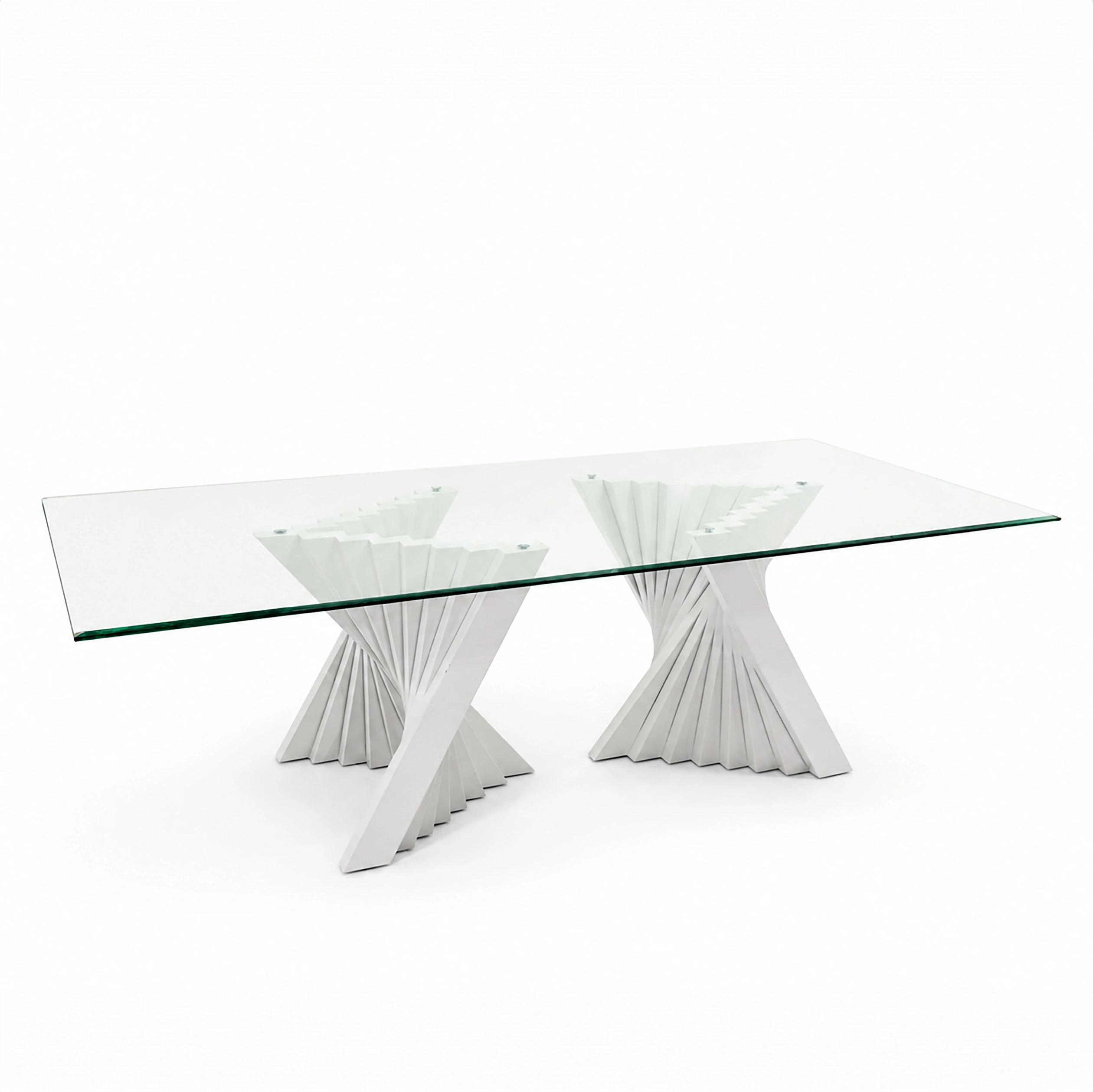 Clear Glass Top White Kryptonite Base 4'x8' rental