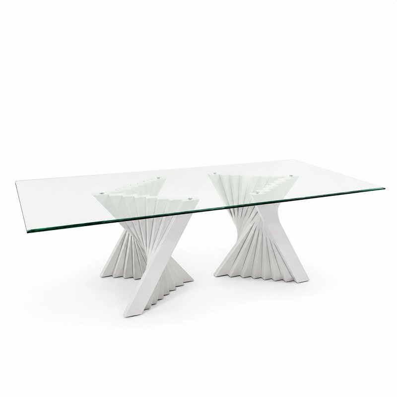 Clear Glass Top White Kryptonite Base 4'x8' rental