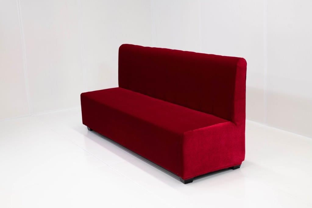 Armless Sofa (Red Velvet)