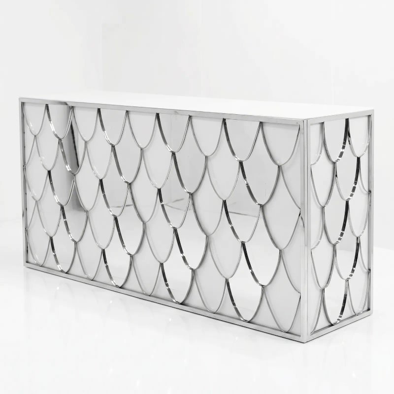 Chrome and White Fishscale 8' Bar B