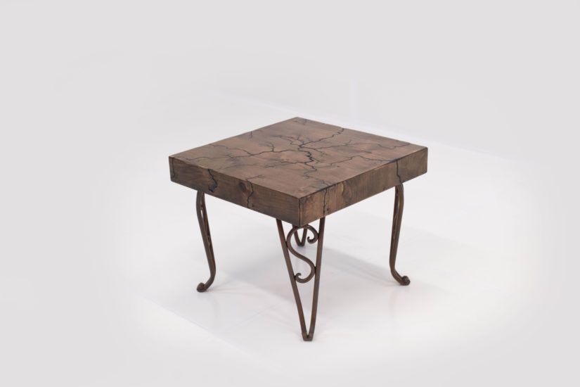 Rustic Wood End Table