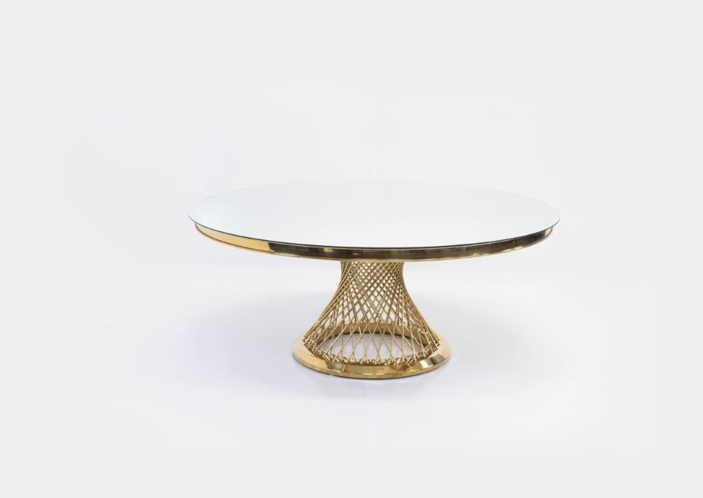 Gold Fishnet glass top 72_