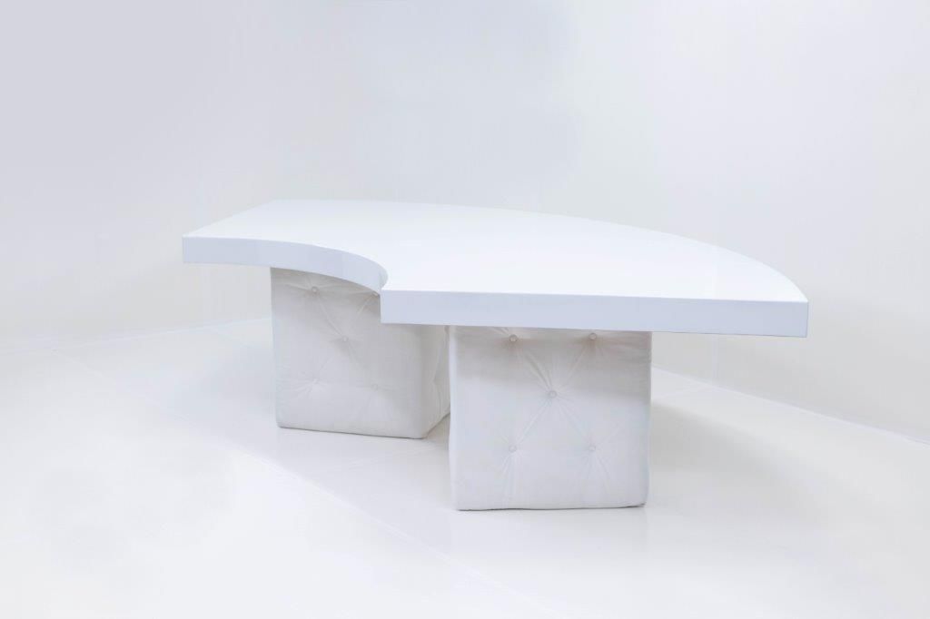 White High Gloss Serpentine Table (2)