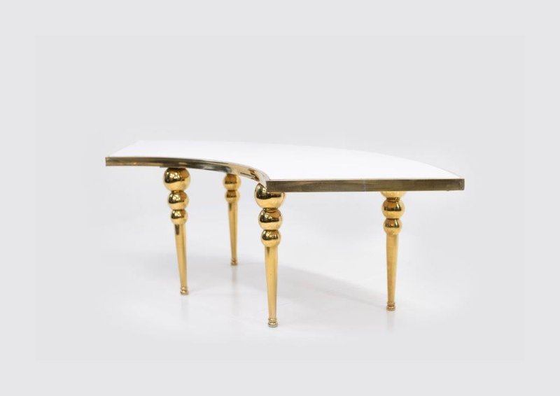 Gold Dubai serpentine table