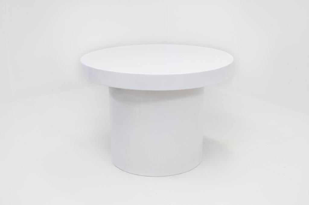 White High Gloss 48_ Round Table