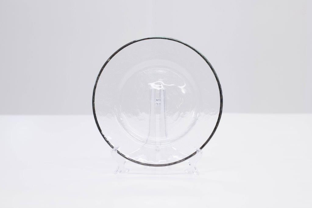 Silver Rim Clear Glass