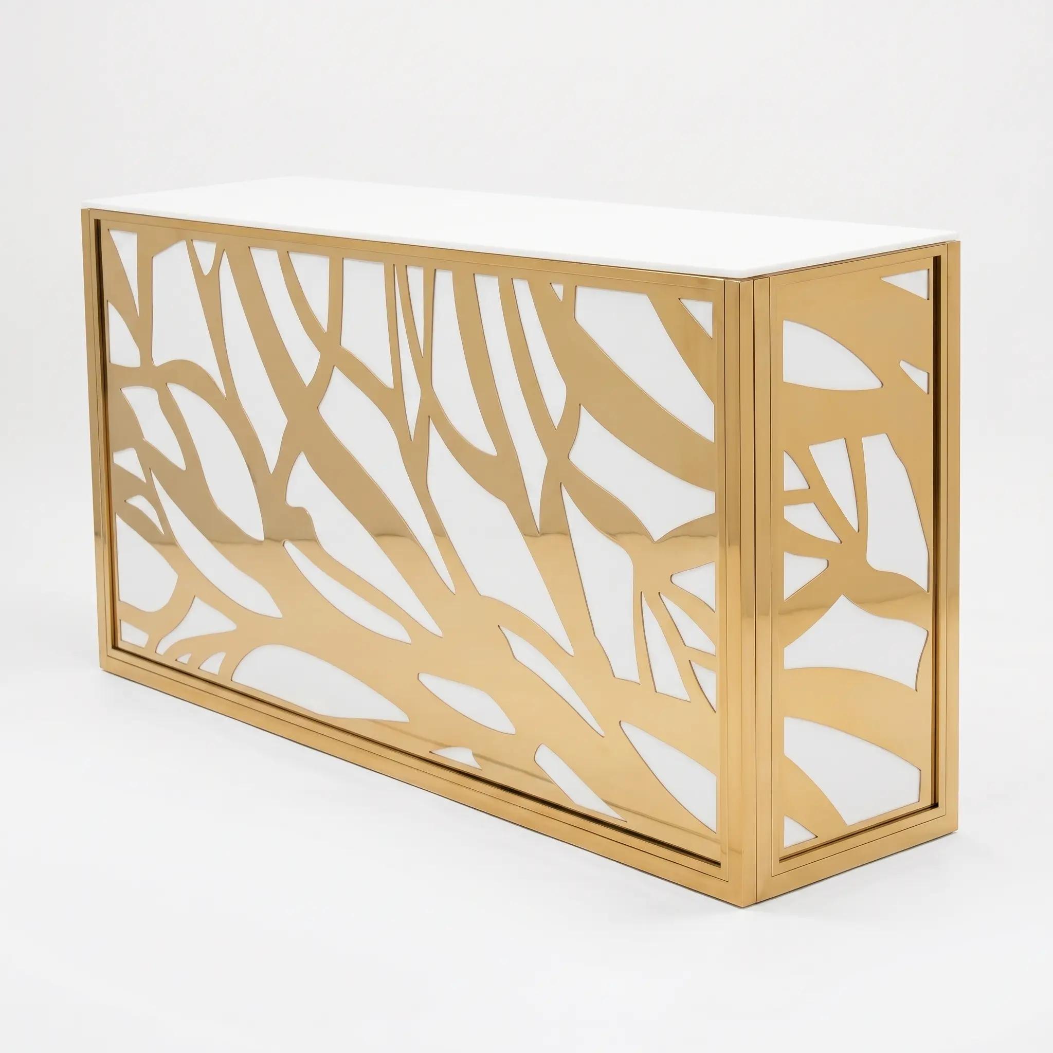 Gold and White Botanic 8' Bar B