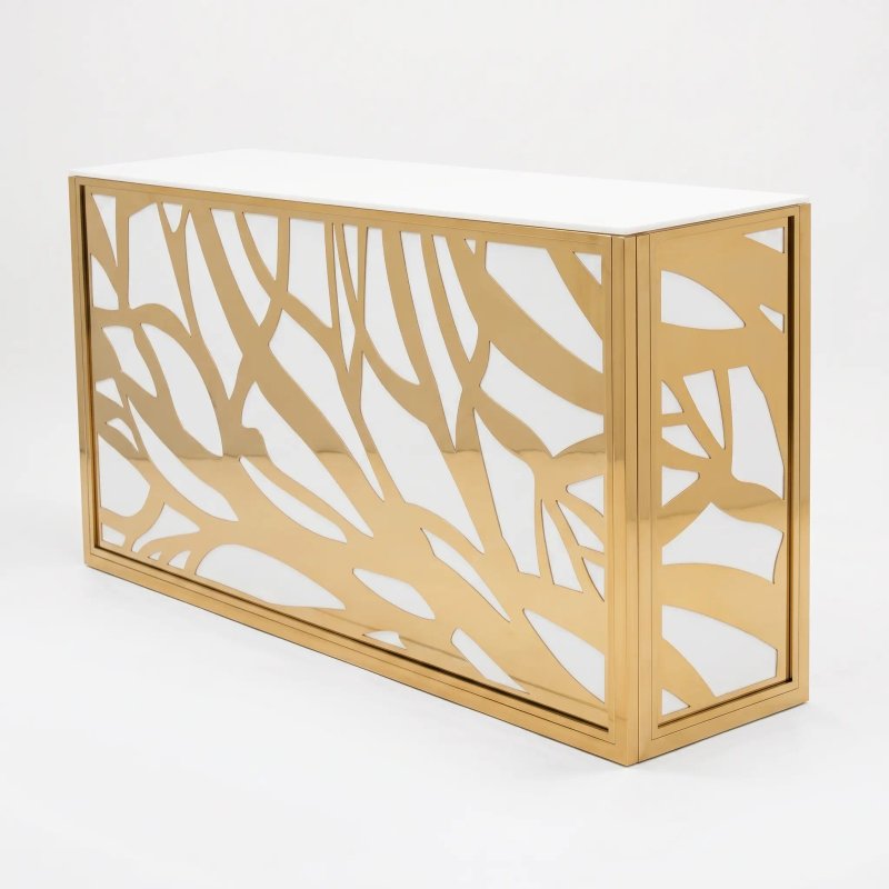 Gold and White Botanic 8' Bar B