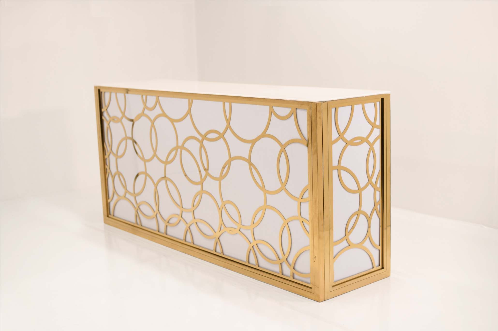 Gold and White Madison 8' Bar B