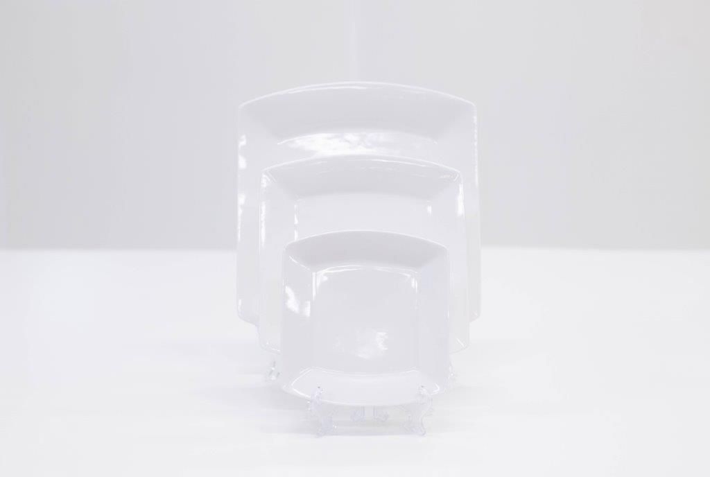 Bone White Plain Square plates