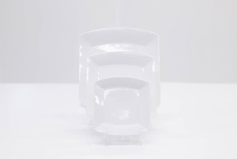 Bone White Plain Square plates