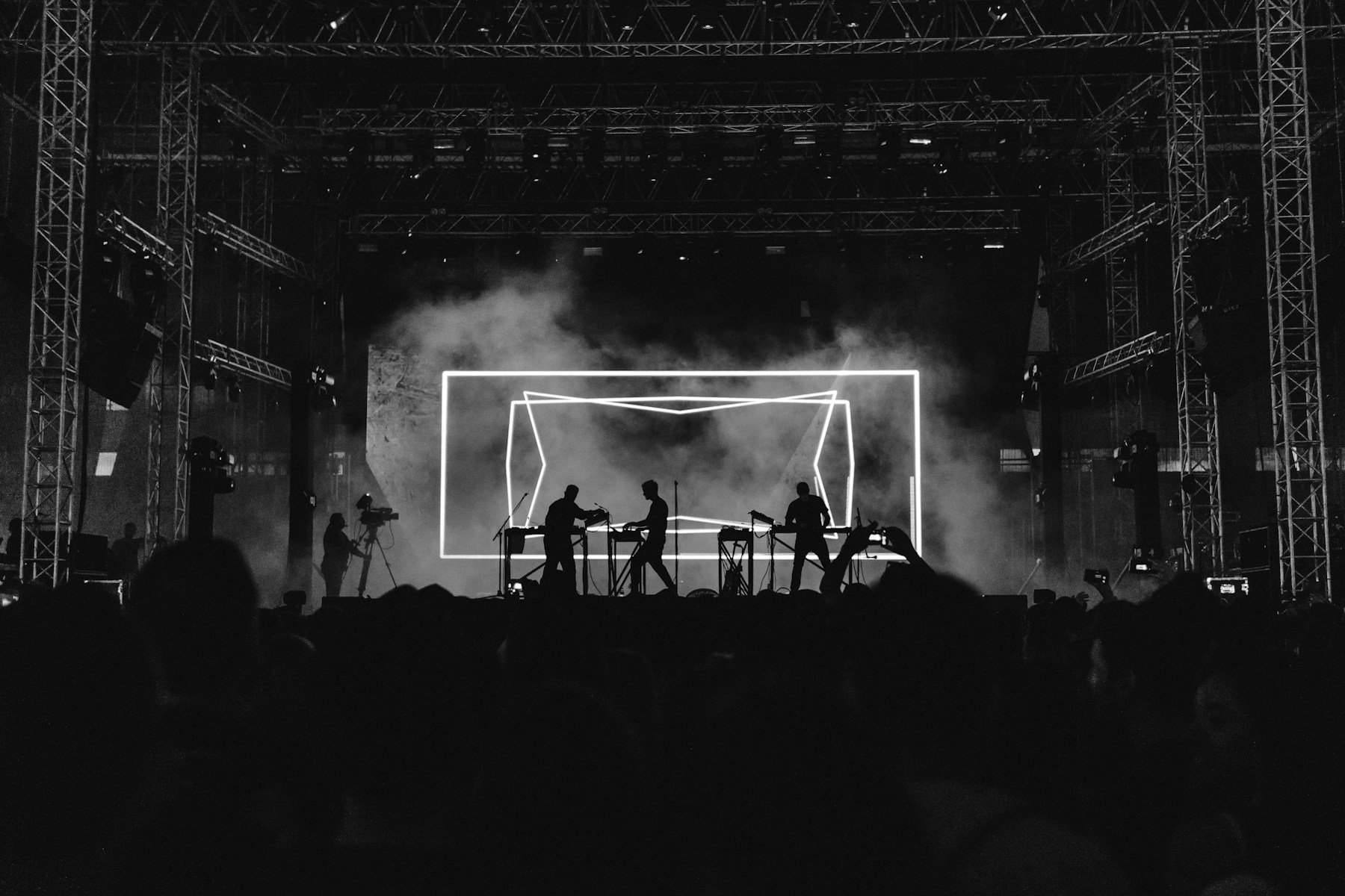 Live performance under stage lights
