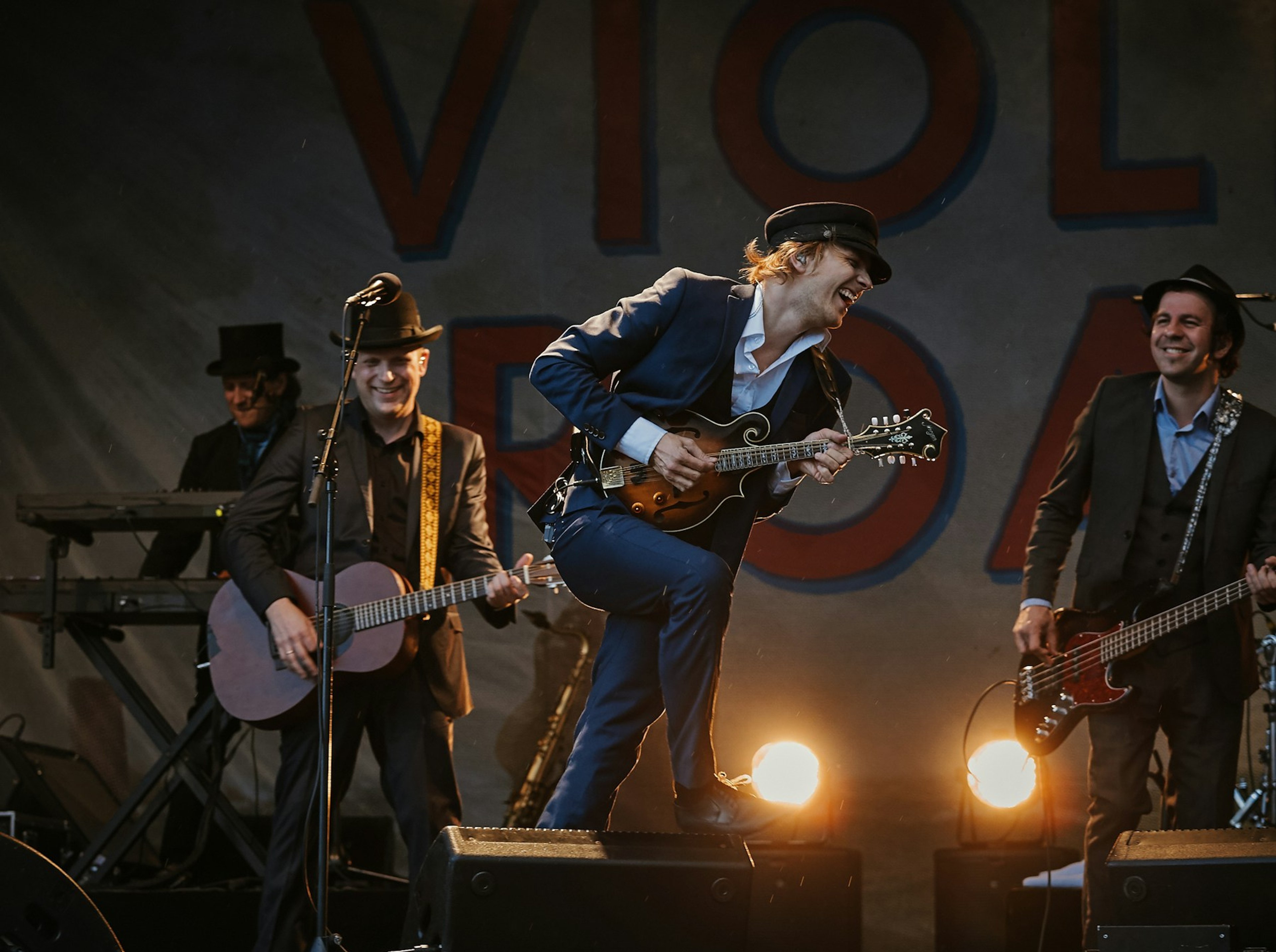 Live performance under stage lights