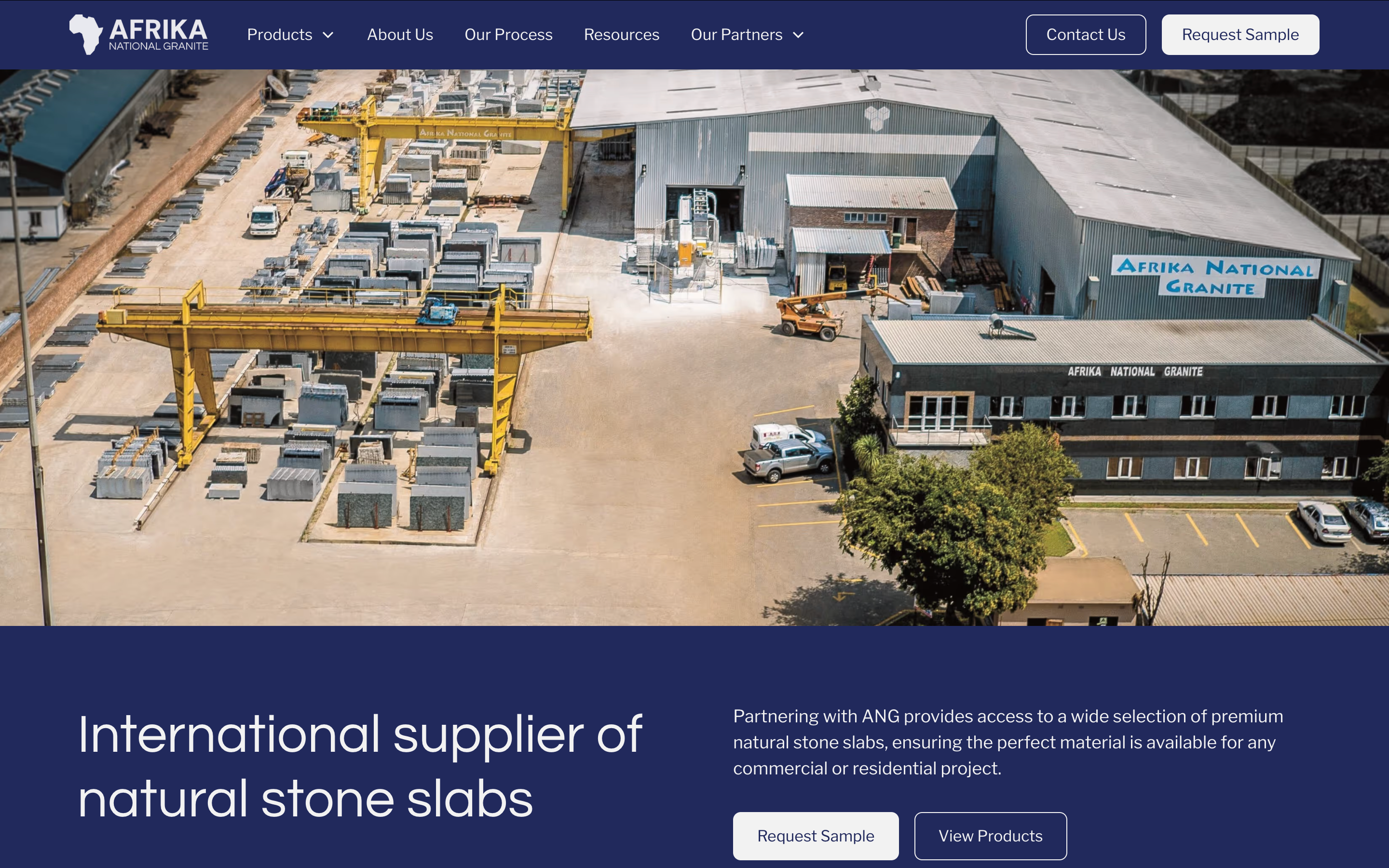 Afrika National Granite website screenshot