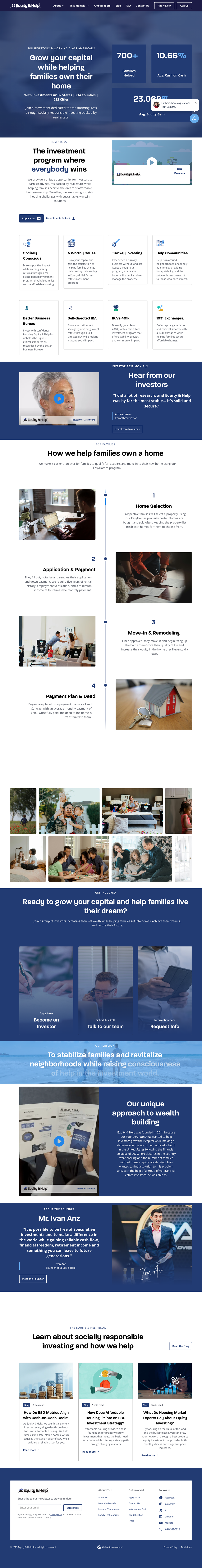 Equity & Help website screenshot