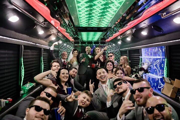 Private Strip Party Bus: Champagne Toast & Welcome Sign — photo 3