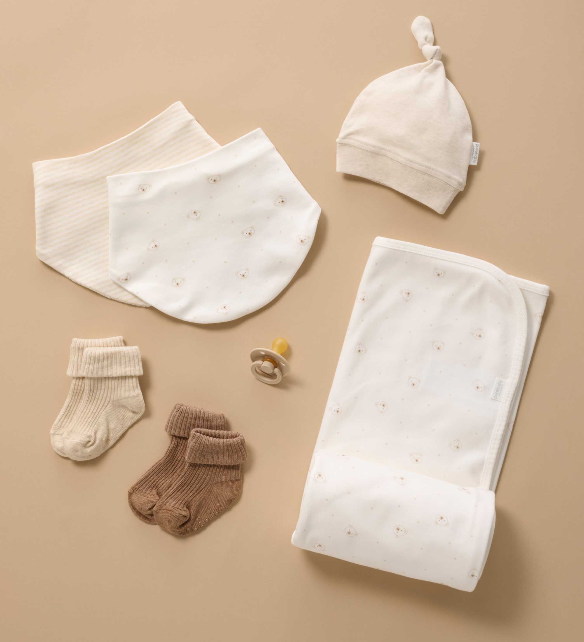 Purebaby neutral Essentials accessories