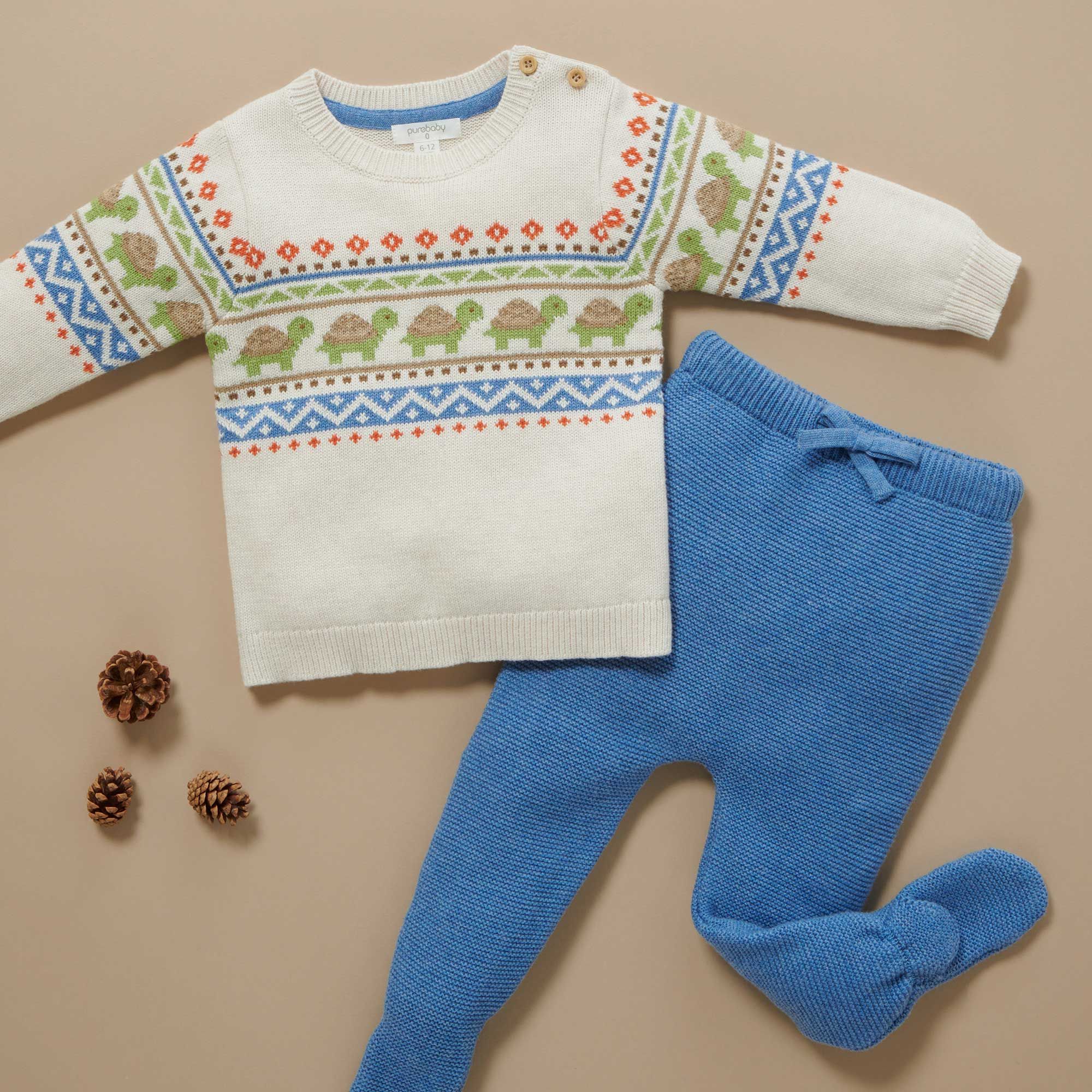 Organic baby knitted jumper and leggings